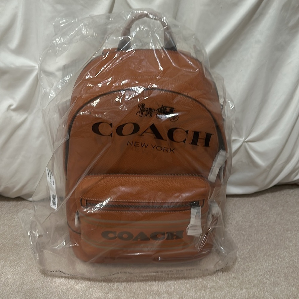 Brand New Coach West Backpack with Coach Stripe in Canyon - Picture 4 of 7